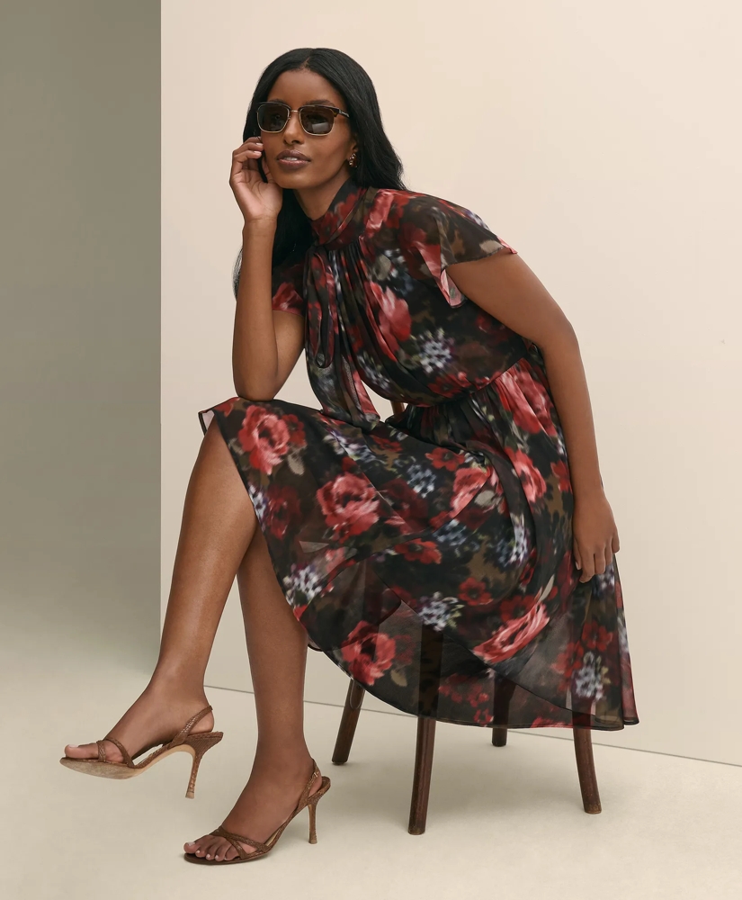Flutter-Sleeve Halter Dress