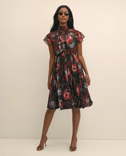 Flutter-Sleeve Halter Dress, image 2