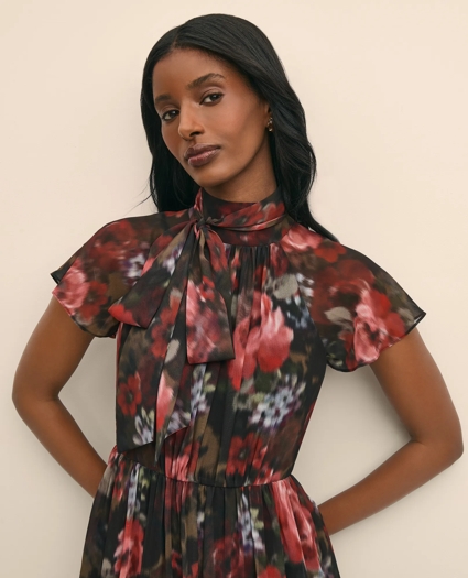 Flutter-Sleeve Halter Dress, image 3