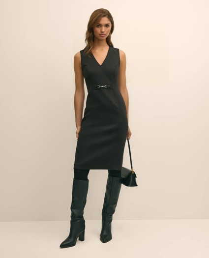 Wool Blend Horsebit-Trim Sheath Dress, image 1