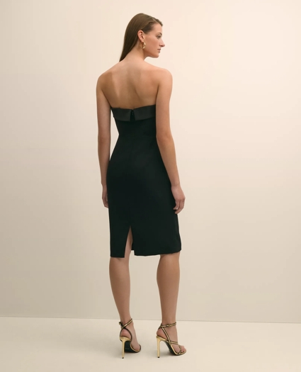 Crepe-Satin Spaghetti Strap Dress, image 3