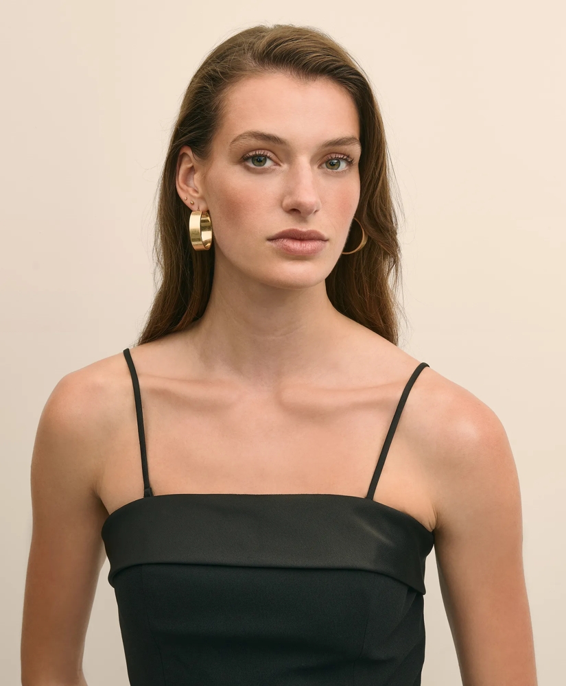 Crepe-Satin Spaghetti Strap Dress, image 4