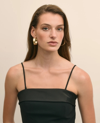 Crepe-Satin Spaghetti Strap Dress, image 4