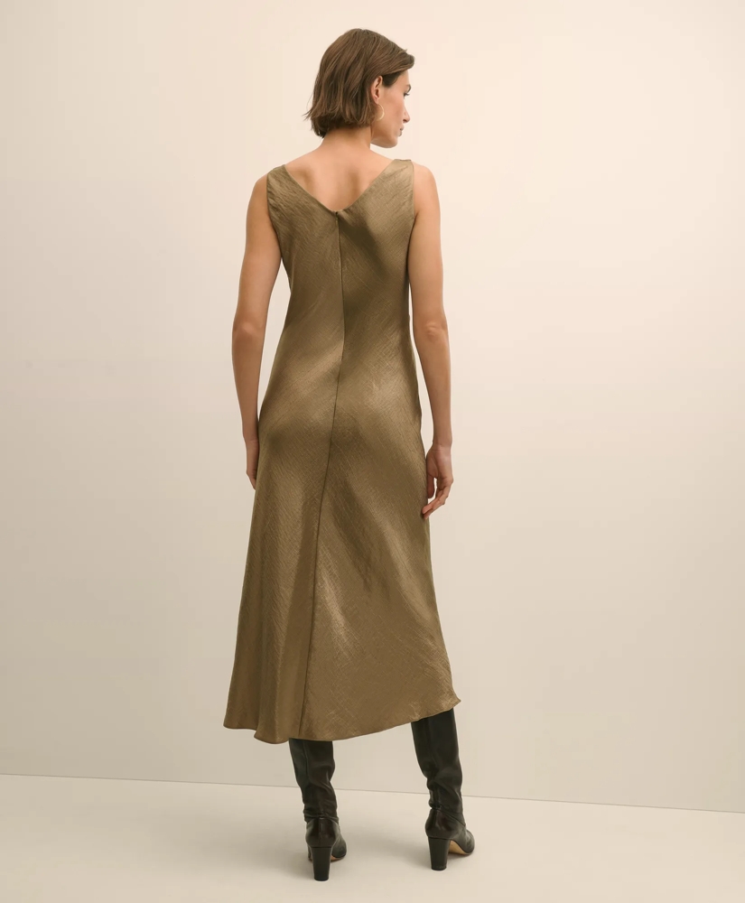 Viscose Bronze-Gold Slip Dress, image 3