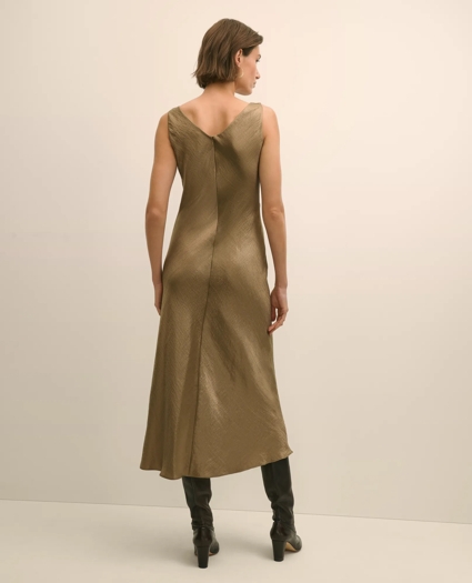 Viscose Bronze-Gold Slip Dress, image 3