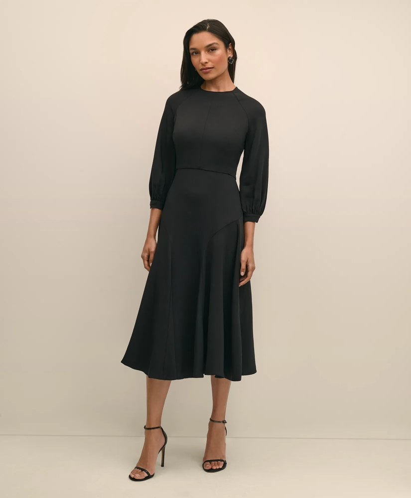 Viscose Blend Shirred-Sleeve Dress, image 3