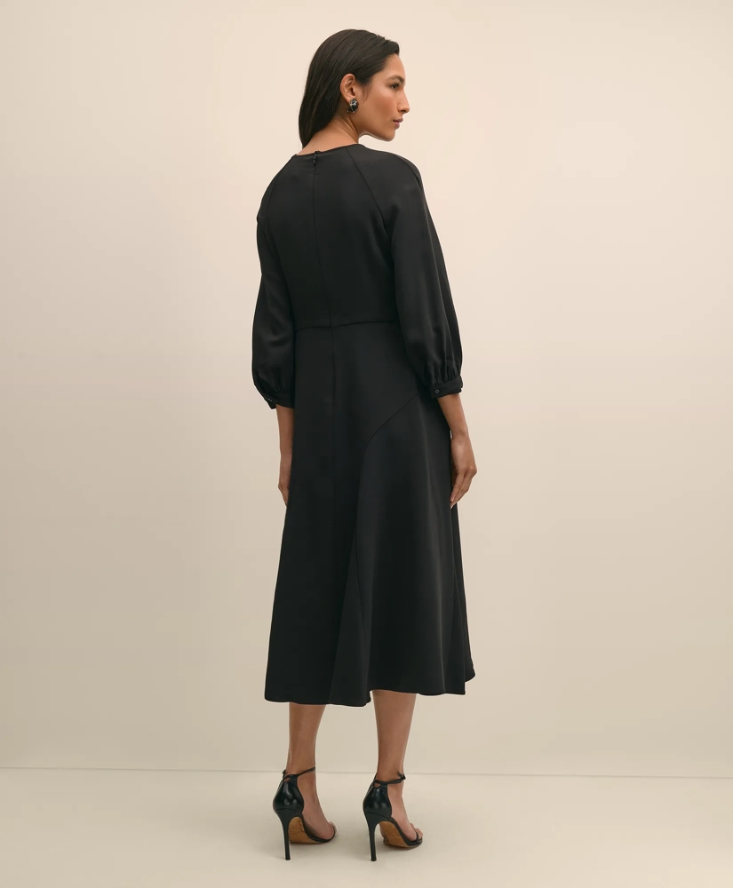 Viscose Blend Shirred-Sleeve Dress, image 4