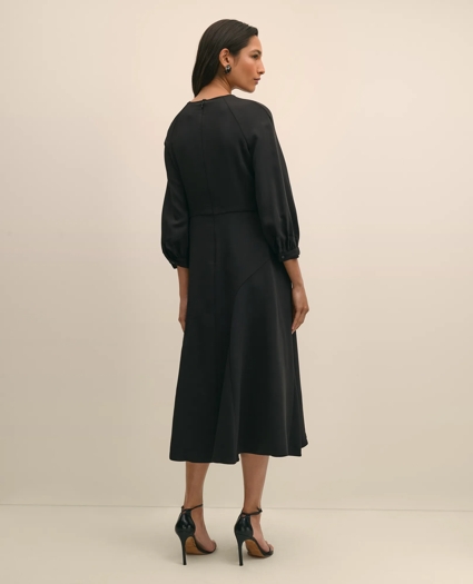 Viscose Blend Shirred-Sleeve Dress, image 4