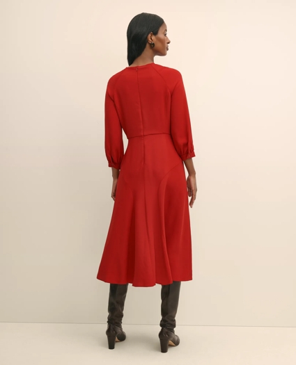 Viscose Blend Shirred-Sleeve Dress, image 4
