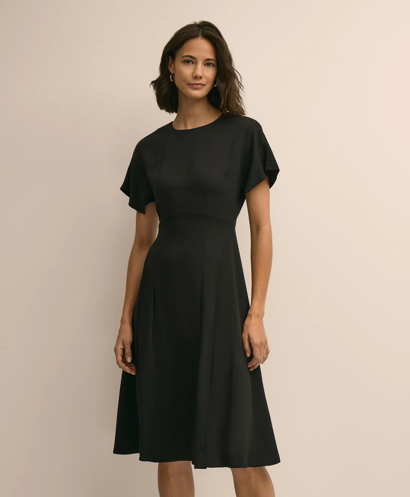 Crepe Viscose Butterfly Sleeve Dress, image 2