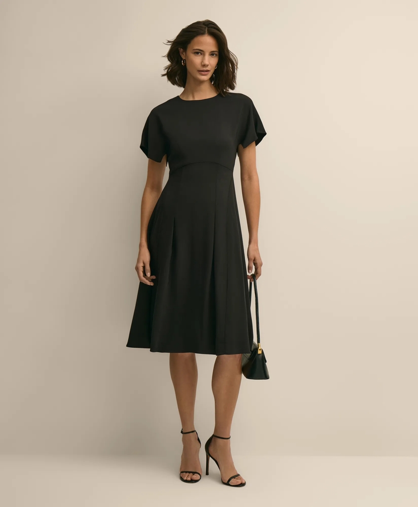 Crepe Viscose Butterfly Sleeve Dress, image 3