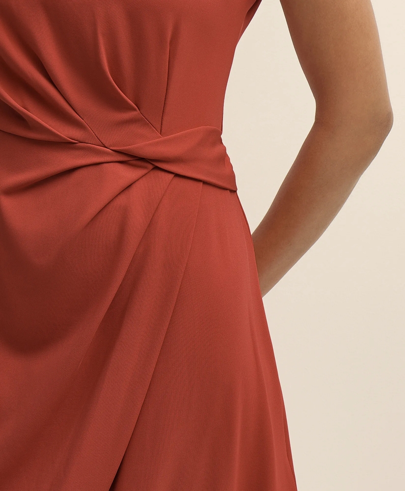 Jersey Cap-Sleeve Twisted-Detail Dress, image 3
