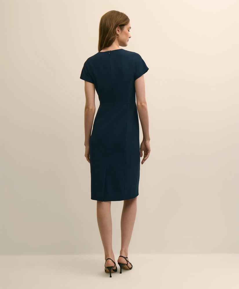 Stretch Crepe Short-Sleeve Sheath Dress, image 5
