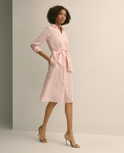 Supima&reg; Cotton Tie-Waist Shirt Dress, image 1