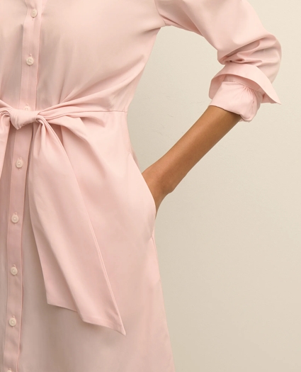 Supima&reg; Cotton Tie-Waist Shirt Dress, image 3