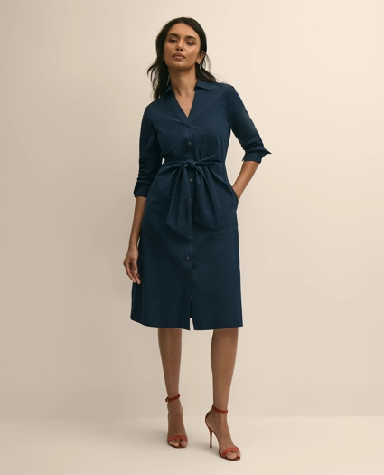 Supima&reg; Cotton Tie-Waist Shirt Dress, image 1