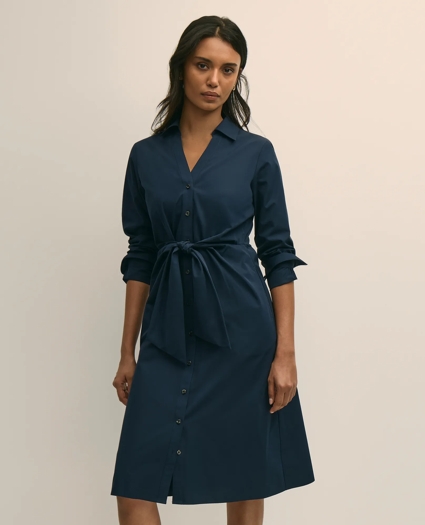 Supima&reg; Cotton Tie-Waist Shirt Dress, image 2