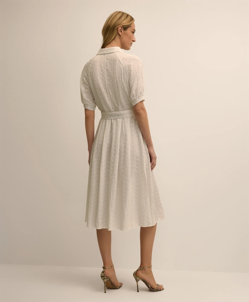 Chambray Embroidered Belted Shirt Dress, image 4