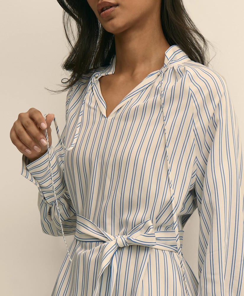 Viscose Pullover Striped Belted Shirt Dress, image 3