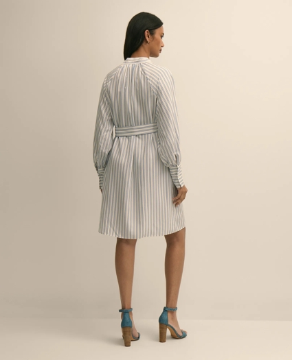 Viscose Pullover Striped Belted Shirt Dress, image 4
