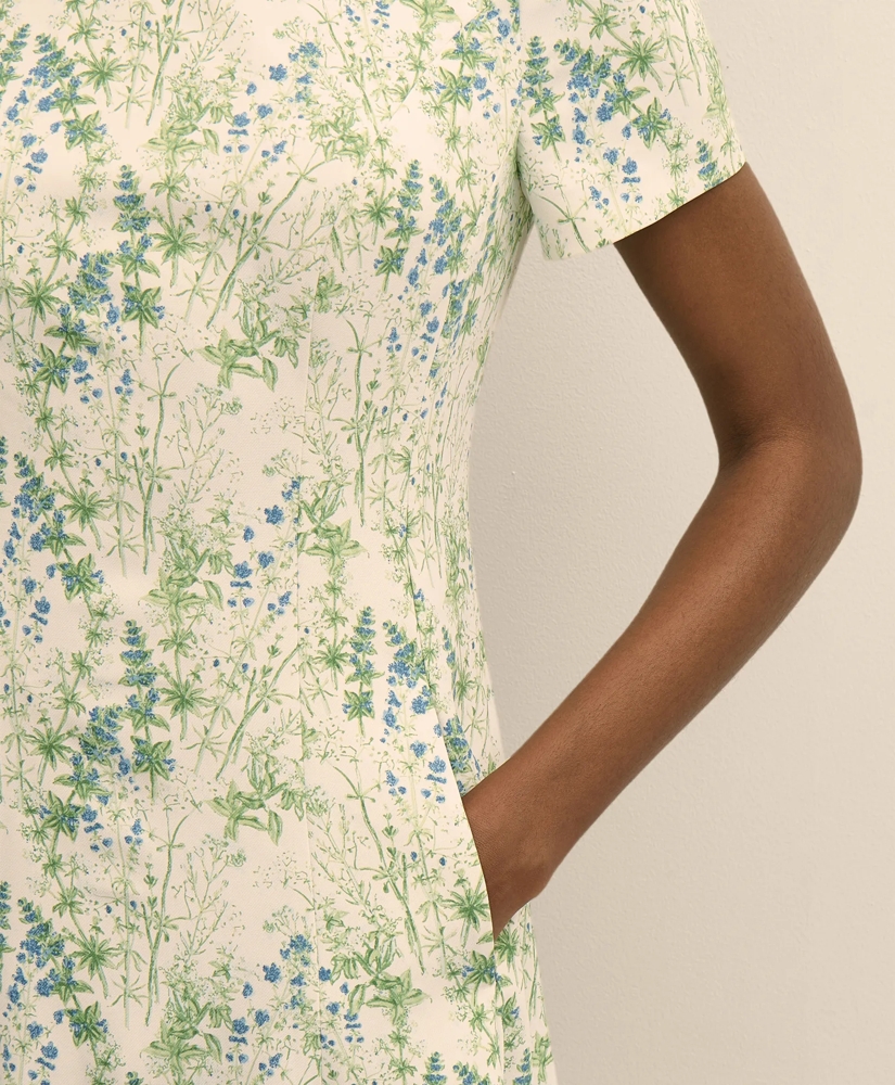 Printed Floral Crepe Dress, image 3