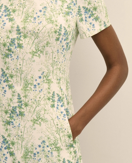 Printed Floral Crepe Dress, image 3