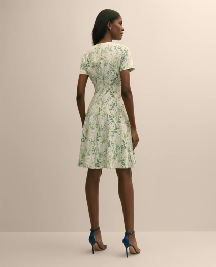 Printed Floral Crepe Dress, image 4