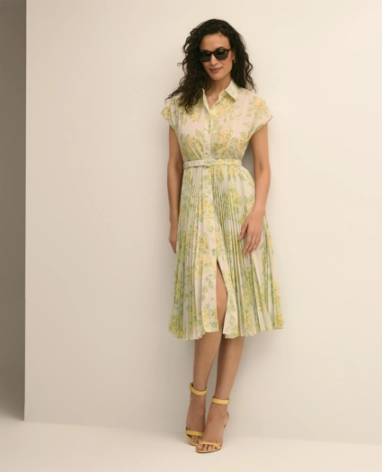 Floral A-Line Belted Shirt Dress, image 1