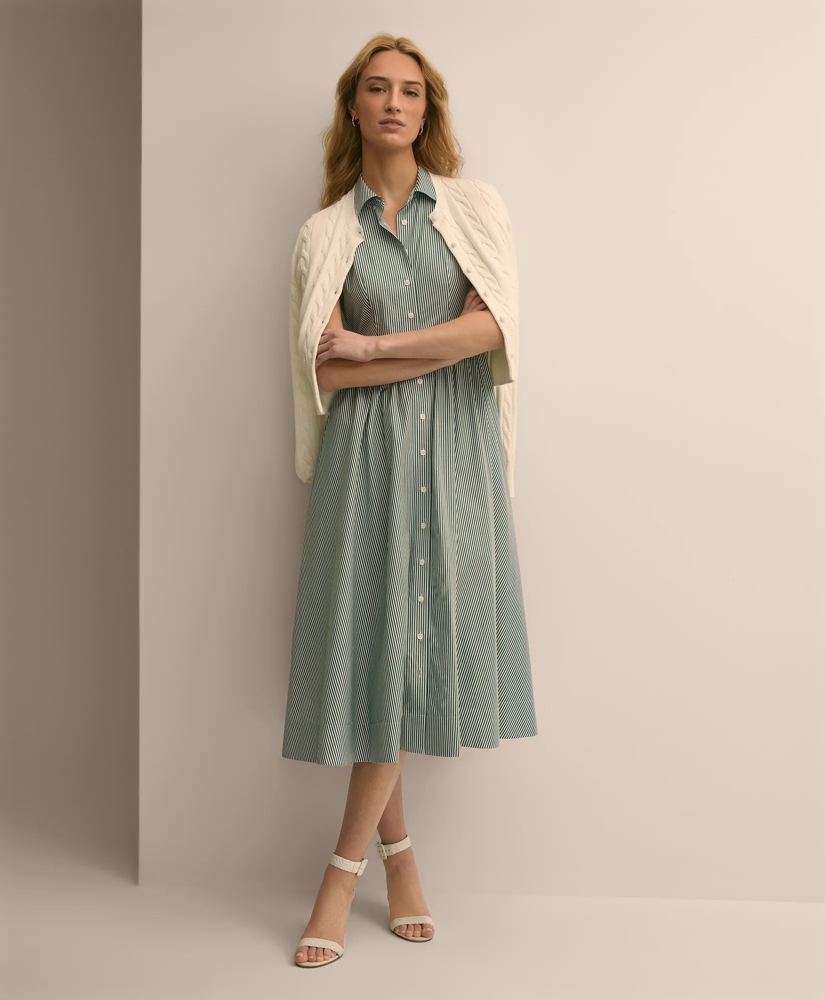 Supima® Cotton Stripe Sleeveless Shirt Dress by Brooks Brothers