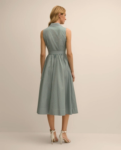 Supima&reg; Cotton Stripe Sleeveless Shirt Dress, image 3