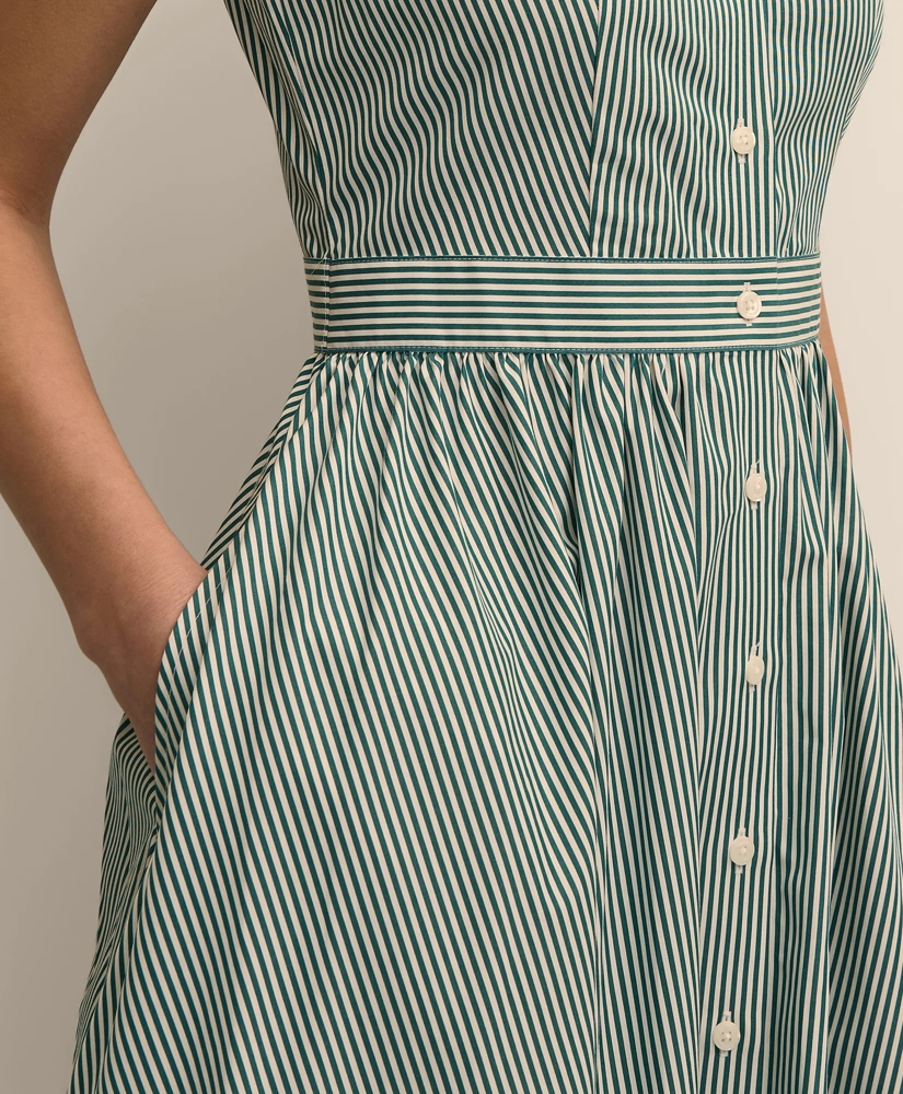 Supima&reg; Cotton Stripe Sleeveless Shirt Dress, image 5