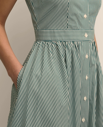 Supima&reg; Cotton Stripe Sleeveless Shirt Dress, image 5