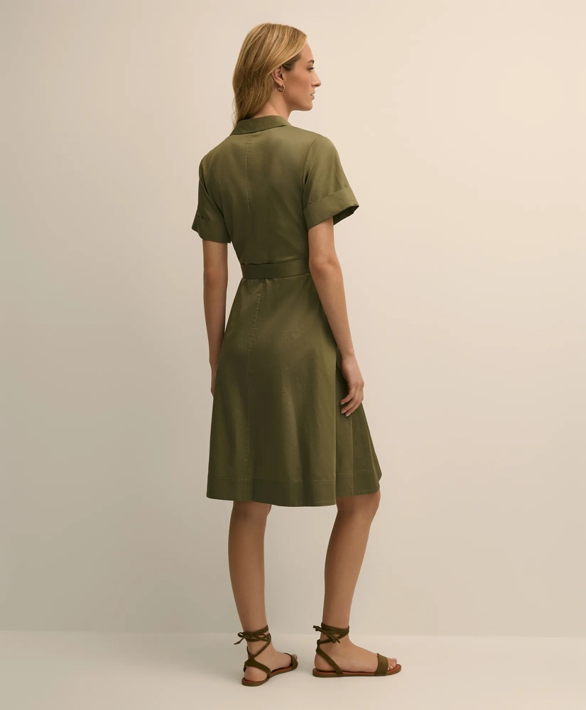 Supima&reg; Cotton Belted Safari Shirt Dress, image 4