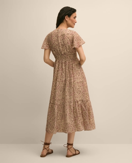 Chiffon Floral Flutter-Sleeve Dress, image 4