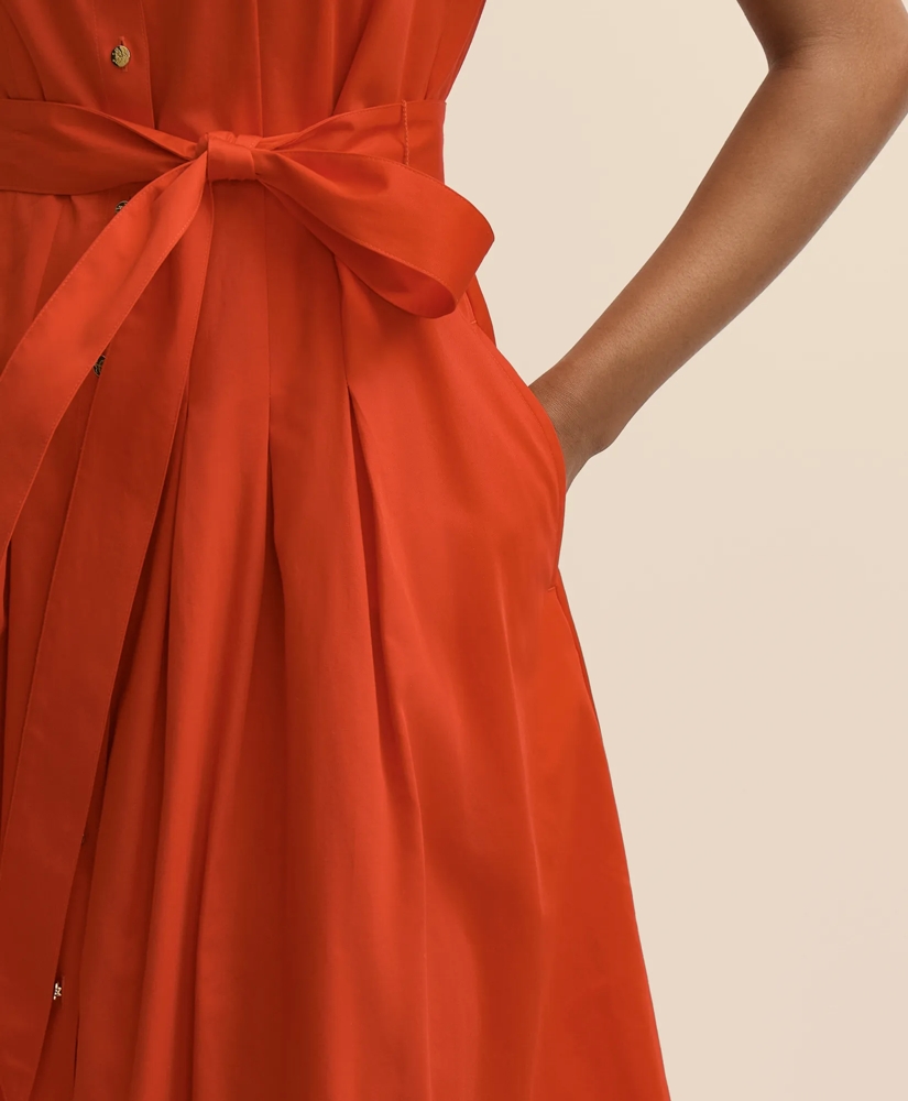 Cotton Sateen Belted Shirtdress, image 3