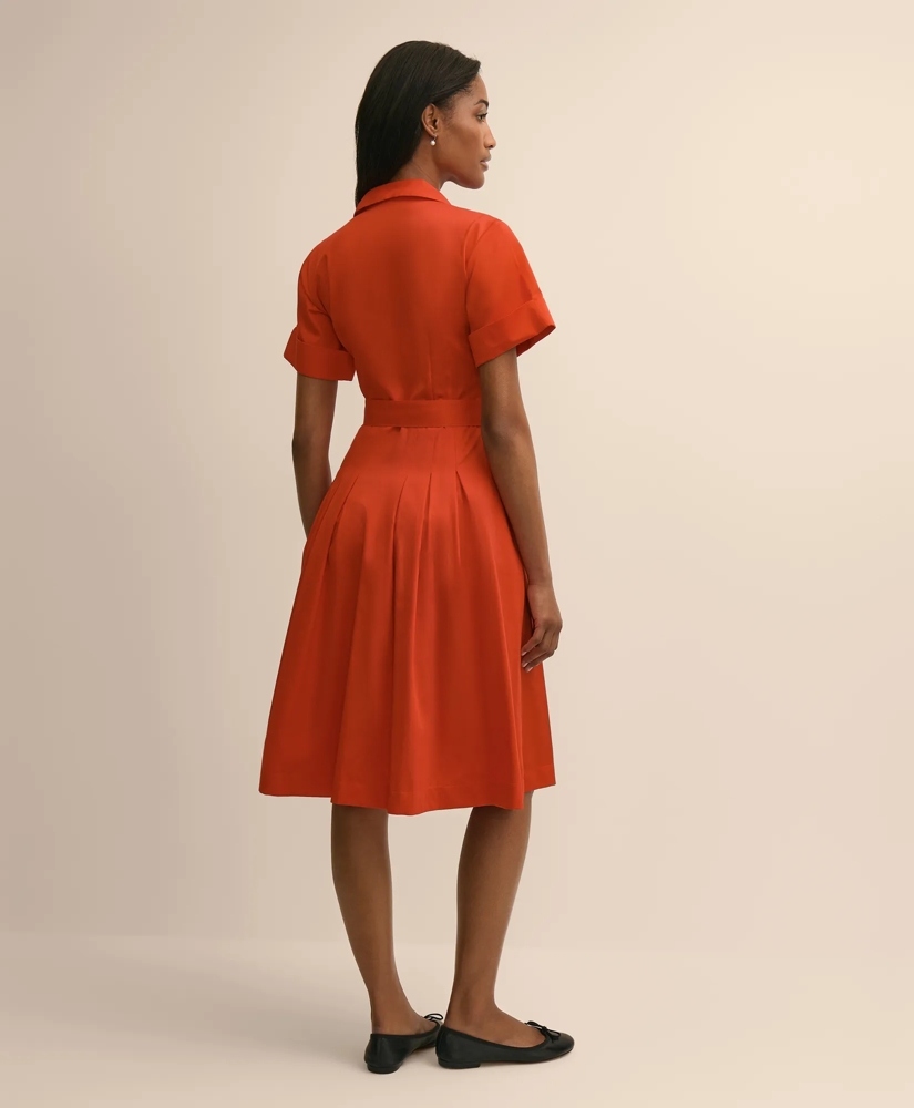 Cotton Sateen Belted Shirtdress, image 4