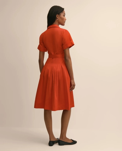 Cotton Sateen Belted Shirtdress, image 4