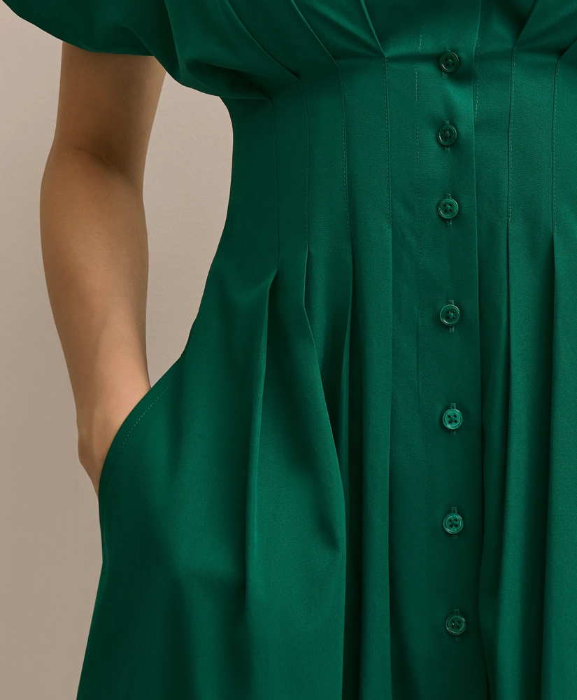 Supima&reg; Cotton Pleated A-Line Shirtdress, image 3
