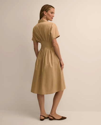 Supima&reg; Cotton Pleated A-Line Shirtdress, image 4