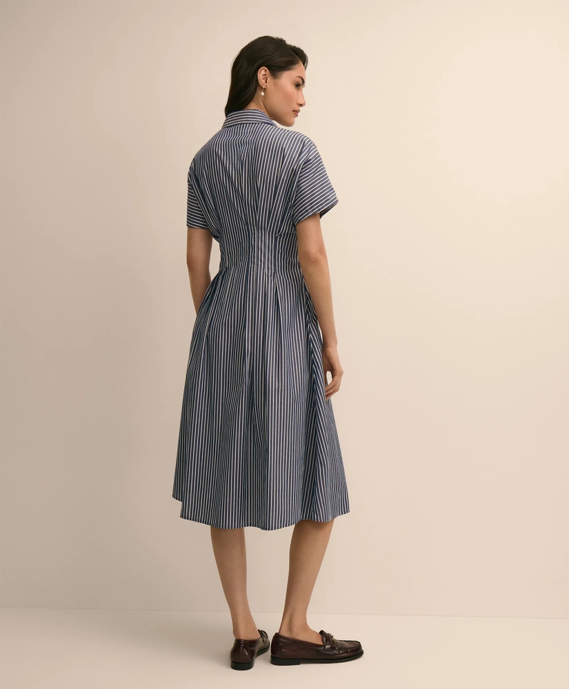 Supima&reg; Cotton Pleated Striped A-Line Shirtdress, image 4