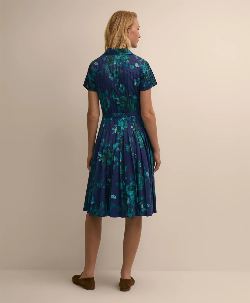 Cotton Sateen Floral Belted Shirtdress, image 3