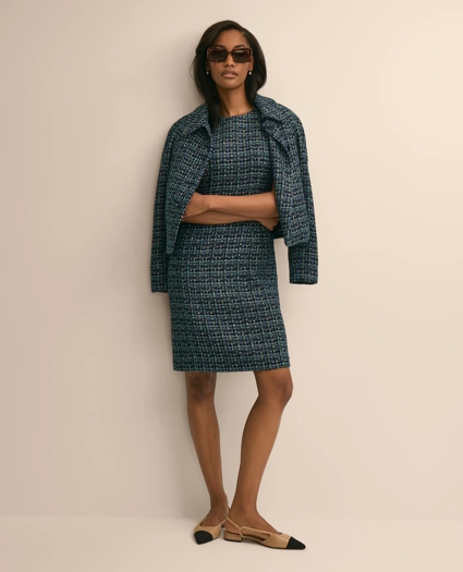 Boucle Plaid Sleeveless Sheath Dress, image 1