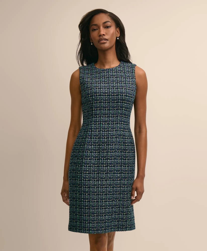 Boucle Plaid Sleeveless Sheath Dress, image 2