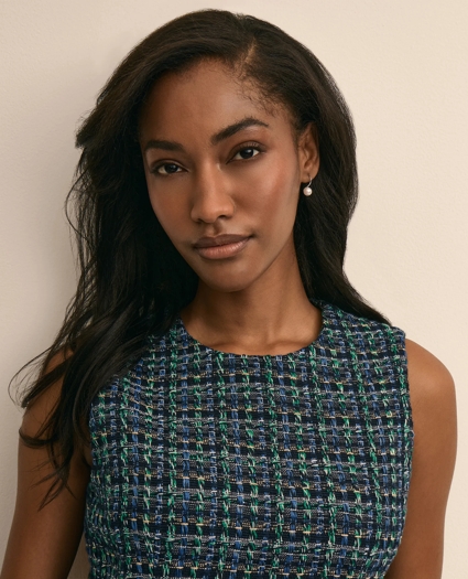 Boucle Plaid Sleeveless Sheath Dress, image 3