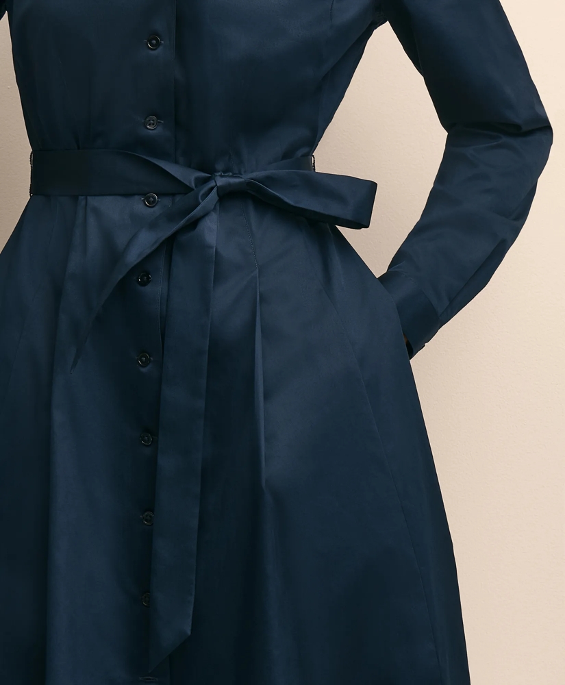 Supima&reg; Cotton Belted Mock-Neck Shirt Dress, image 3
