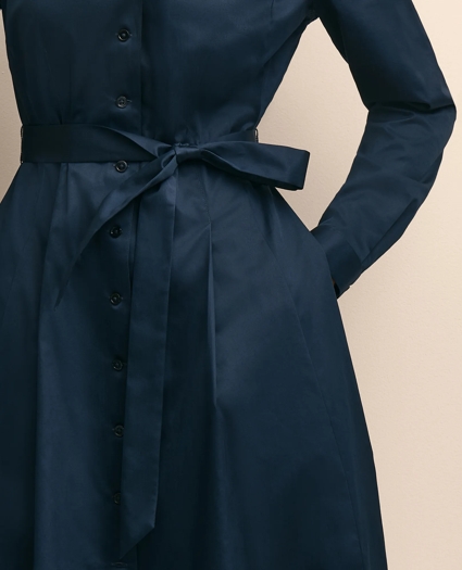 Supima&reg; Cotton Belted Mock-Neck Shirt Dress, image 3