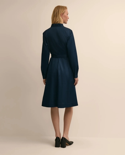 Supima&reg; Cotton Belted Mock-Neck Shirt Dress, image 4
