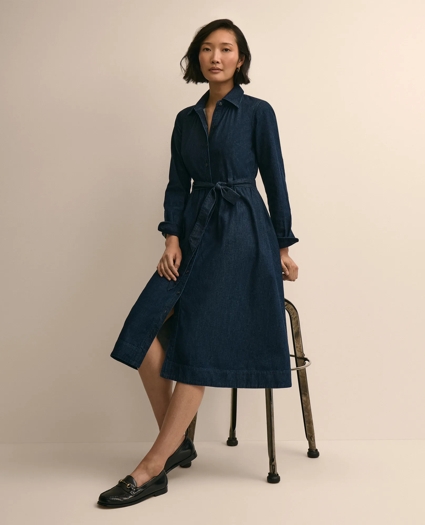Cotton Denim Shirt Dress, image 1