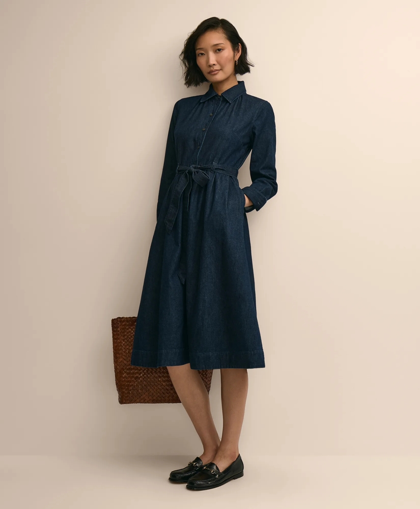 Cotton Denim Shirt Dress, image 2