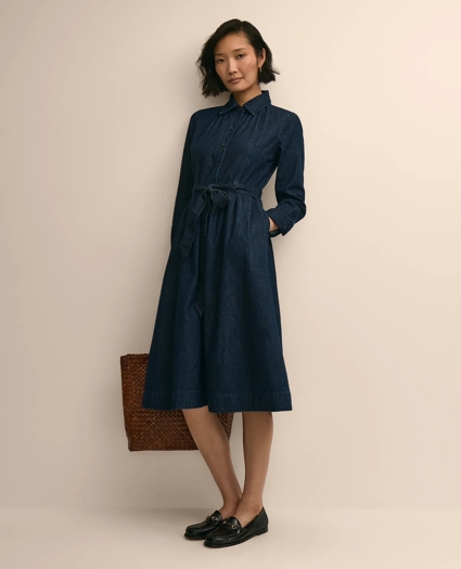 Cotton Denim Shirt Dress, image 2